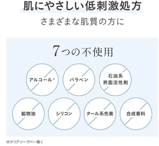 ７つの不使用で低刺激処方のエトヴォス